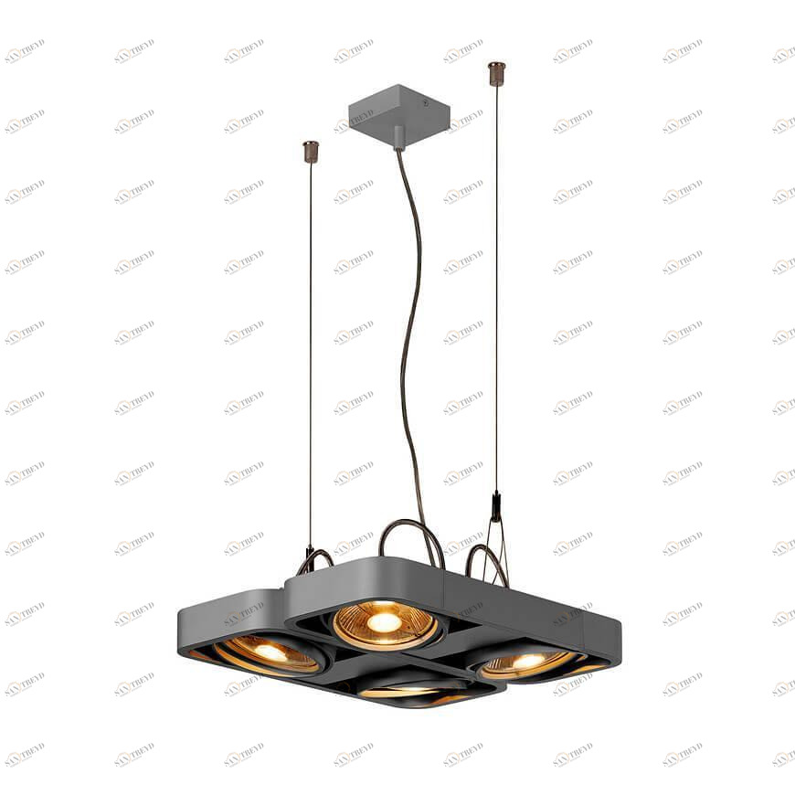 Подвесной светильник серебристый SLV Aixlight R2 Square 159234 SLV ДИЗАЙНЕРСКИЕ, AIXLIGHT R2 SILVER 00-3889723 Серебро 