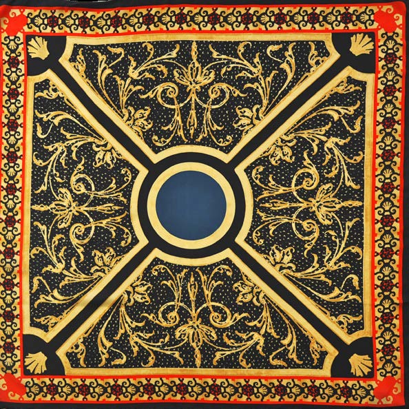 LENOTRE_N Платок, черный 90X90 шелк PETRUSSE Santreyd 