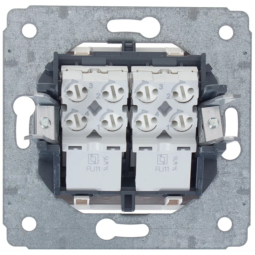 Телефонная розетка двойная встраиваемая Legrand Cariva RJ11, цвет белый STLM-2088991 - Вид №3