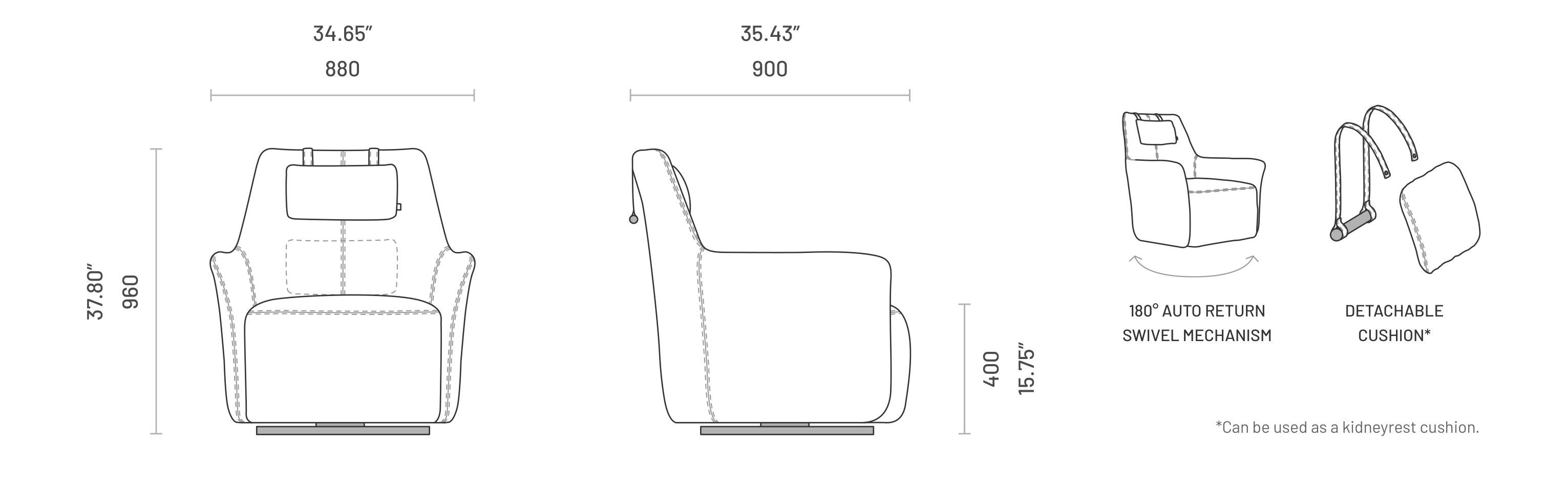 Кожаное кресло с подголовником Domkapa Александр ARCH-00107633 - Вид №4