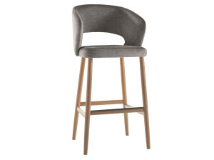 Высокий мягкий стул из бука с подставкой для ног