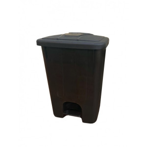 50035 black TELKAR Контейнер для мусора с крышкой и педалью для раздельного сбора мусора 65 л. Черный