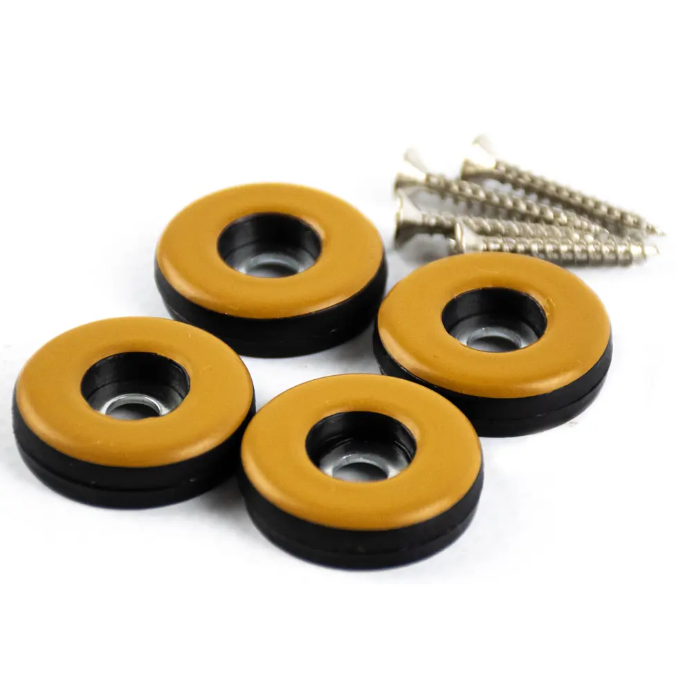 Накладки на мебельные ножки на саморезах ⌀25 мм круглые ПТФЭ коричневые 4 шт DILWIS STLM-2067026