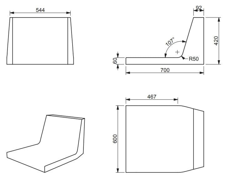 Скамья из пены QM со спинкой Quinze & Milan Podium Seat ARCH-00030037 - Вид №4