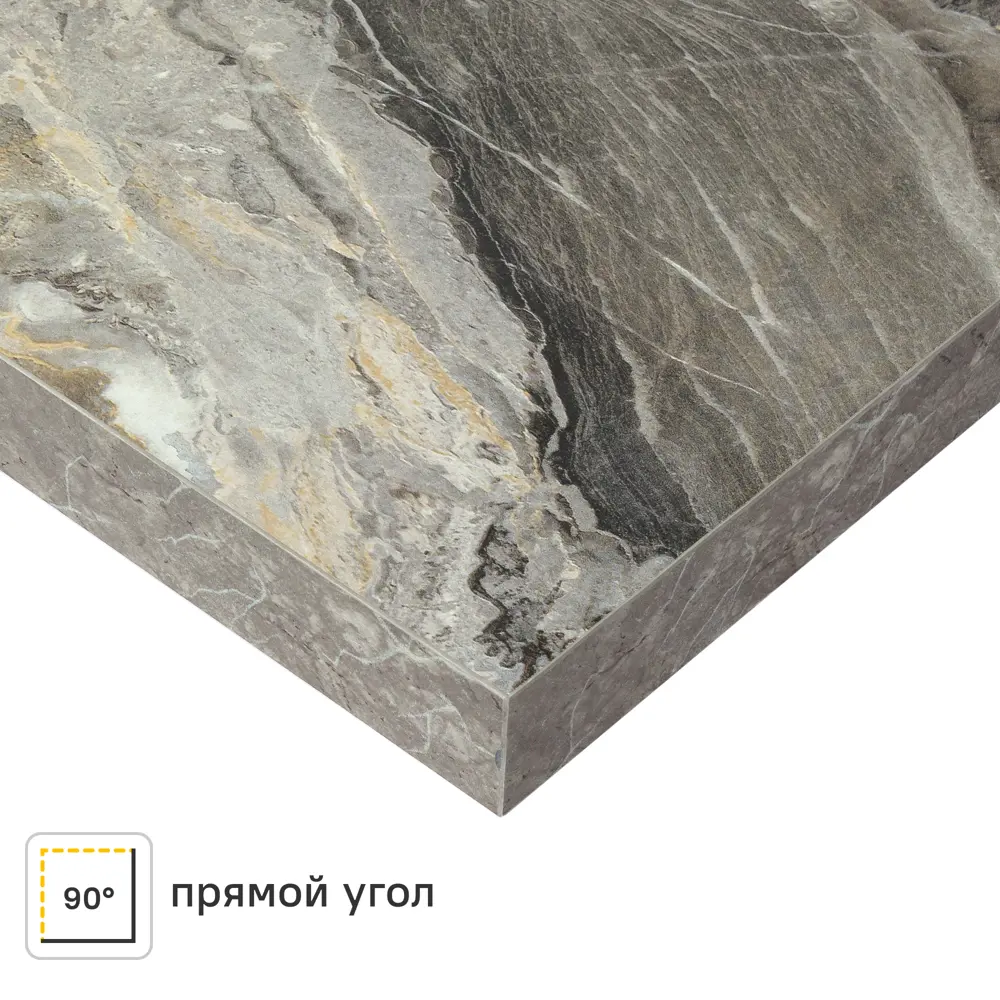 Столешница Delinia Рашчер 120x3.9x80 см HPL/ДСП цвет серый ДСП Прямой угол STLM-2125045