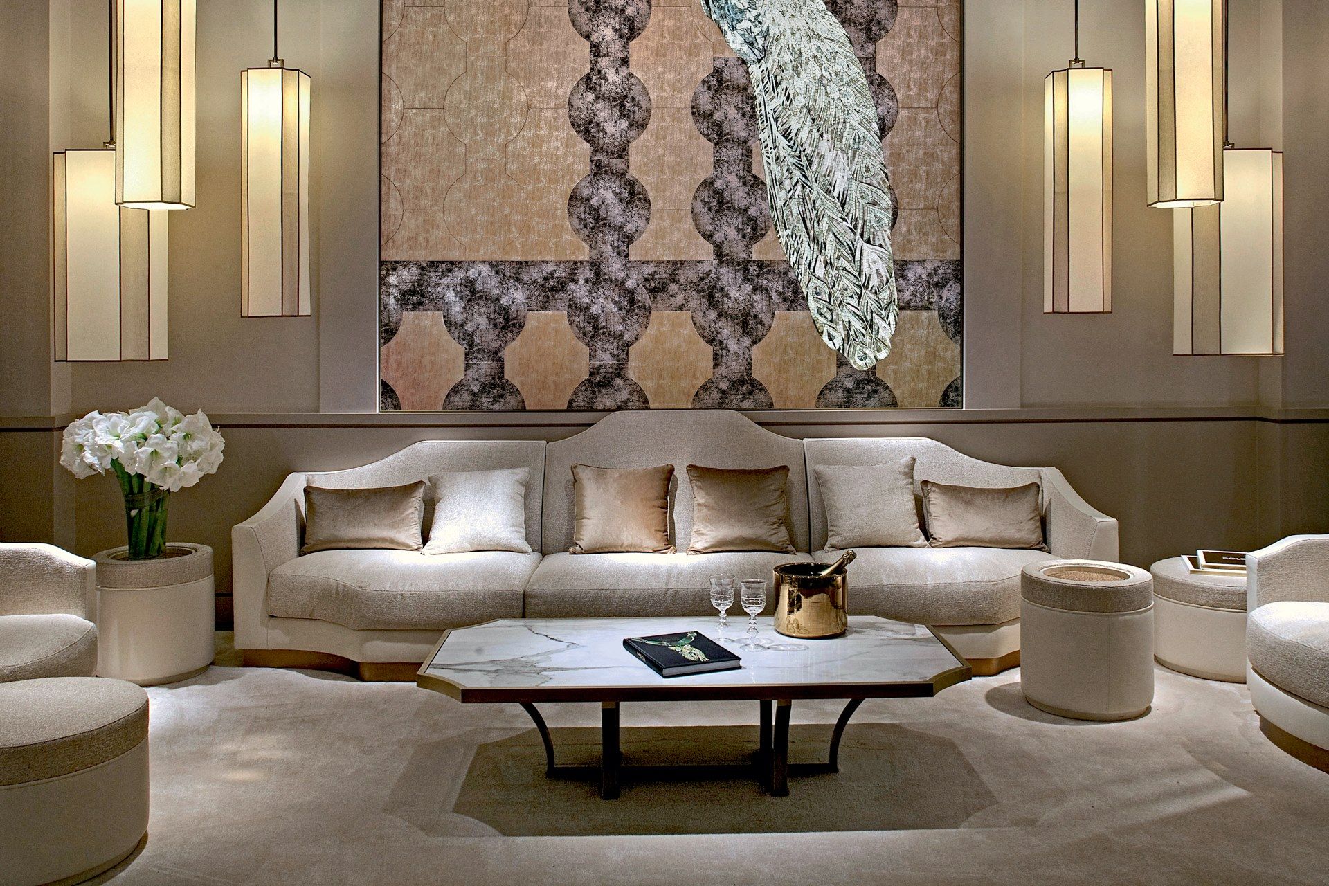 Низкий столик из мрамора Calacatta Oro Sicis ARCH-00010720