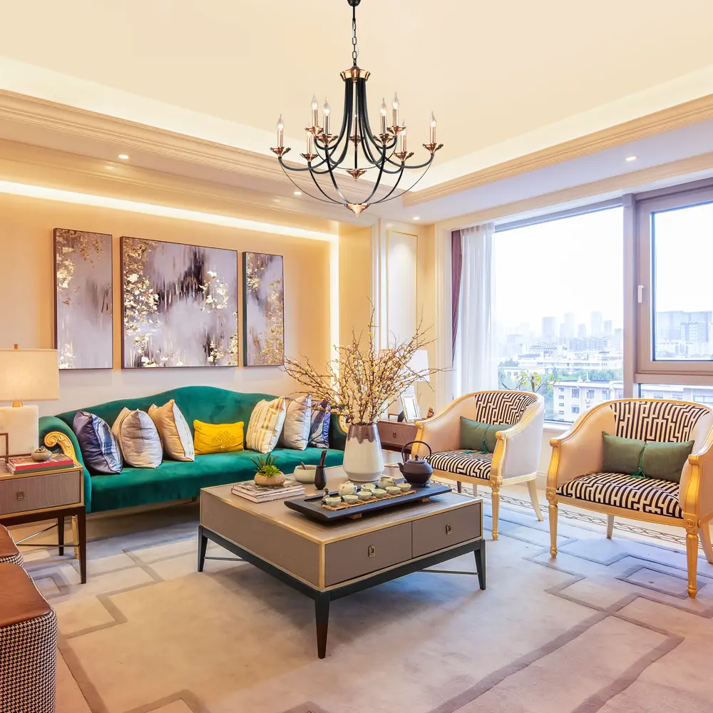 Люстра подвесная Lazzaro 60098 9 ламп 16 м² цвет черный 89440733 STLM-2152279 Eurosvet  - Вид №5
