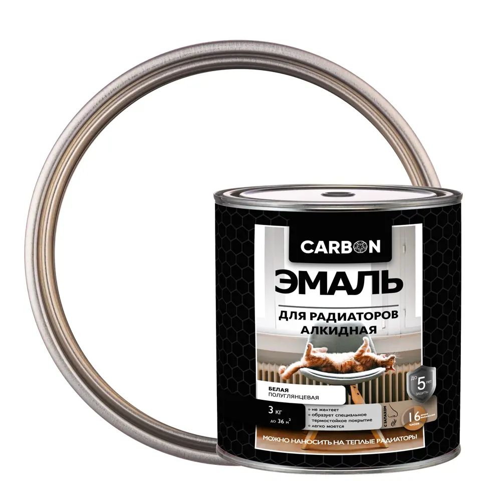 Эмаль для радиаторов Carbon цвет белый 3 кг STLM-2182925