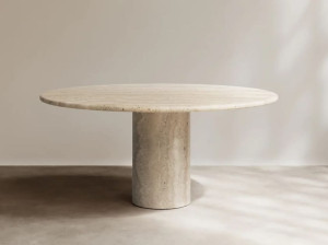 Травертин круглый обеденный стол