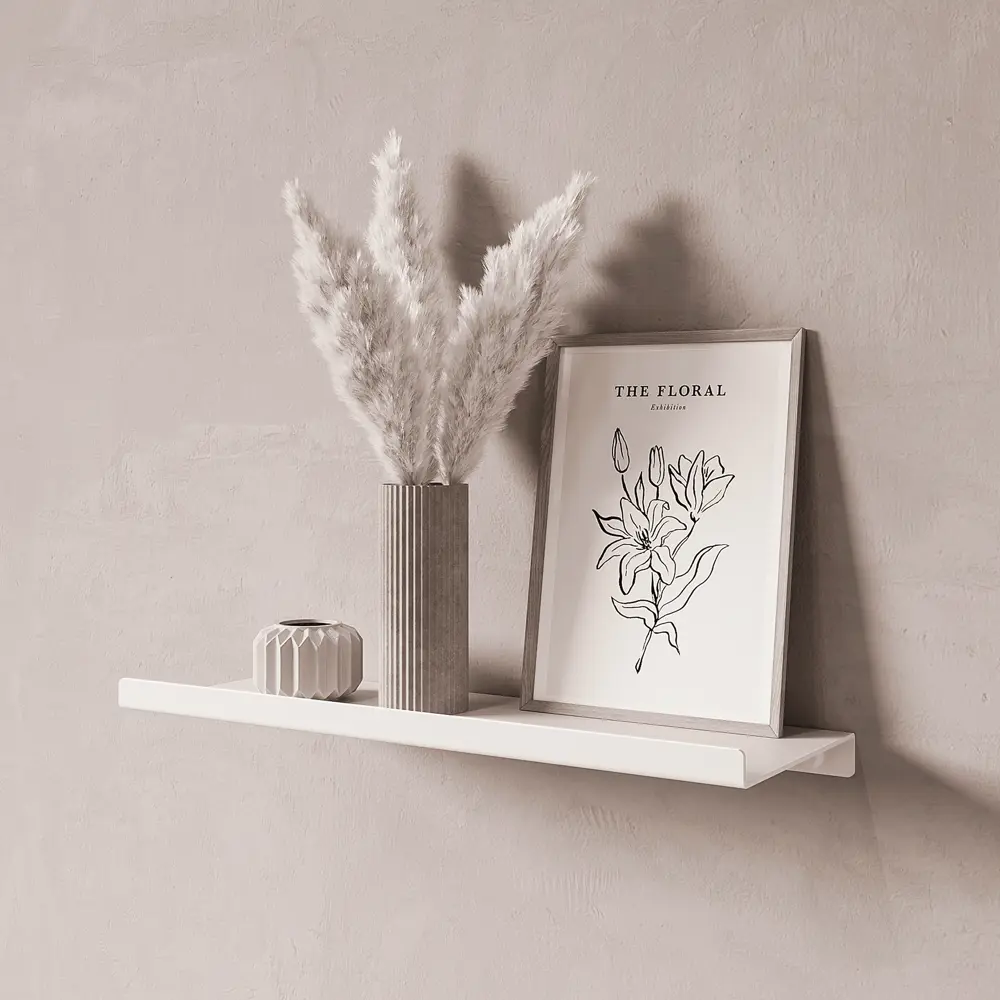 Настенная полка 33x12 см металл цвет белый KONSENSA STLM-2065915 - Вид №6