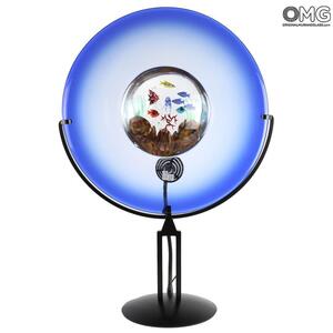 4347 ORIGINALMURANOGLASS Настольная лампа Диск Аквариум - муранское стекло OMG 22 см