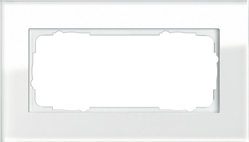 100212 Рамка 2-модульная белое стекло Gira Esprit