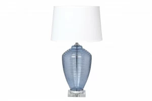 Настольная лампа голубая с белым абажуром 41 см 22-88481 GARDA DECOR ВАЗА 00-3861128 Белый;голубой;прозрачный