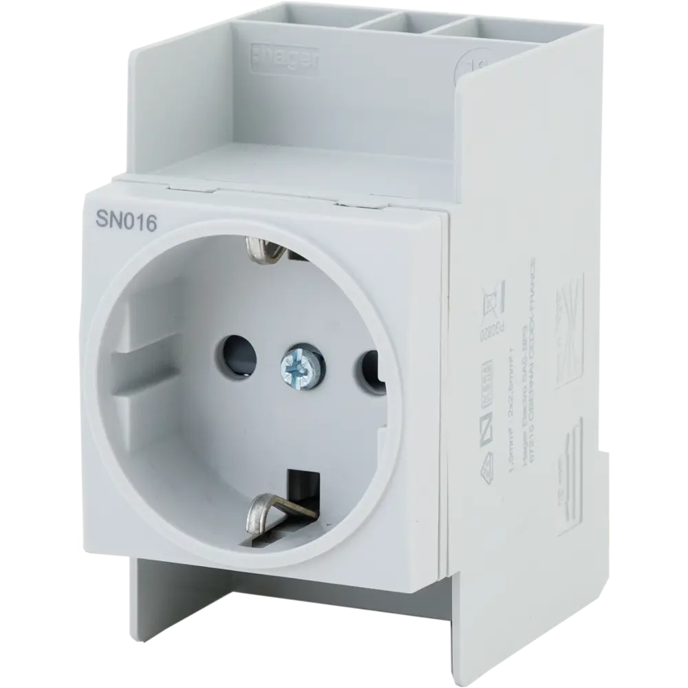 Розетка на Din-рейку, 16 A, 250 В HAGER STLM-2111275 - Вид №1