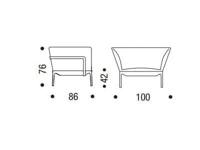 Тканевое кресло с подлокотниками MDF Italia Yale ARCH-00097318 - Вид №2