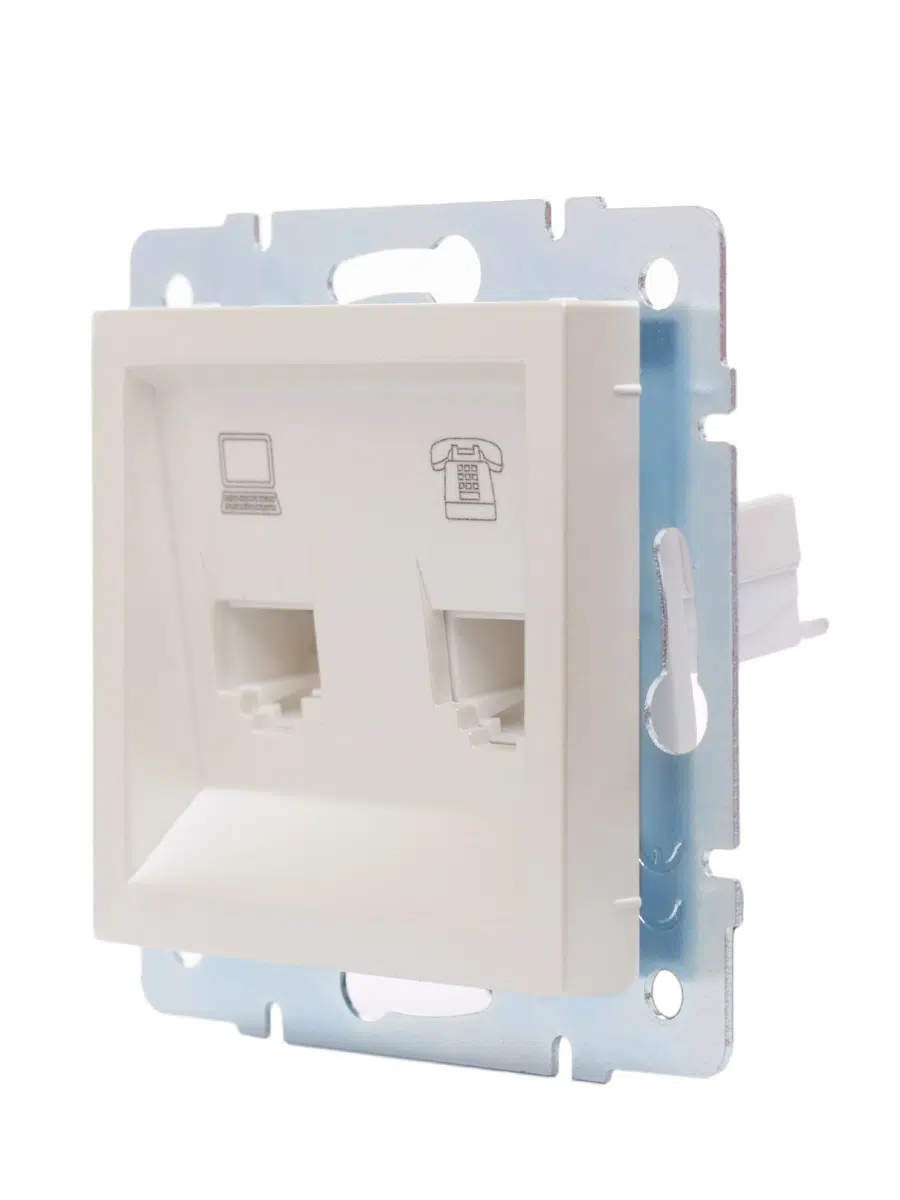 VESNA Розетка компьютер+телефон жемчужный LEZARD 742-3088-143 - Вид №2