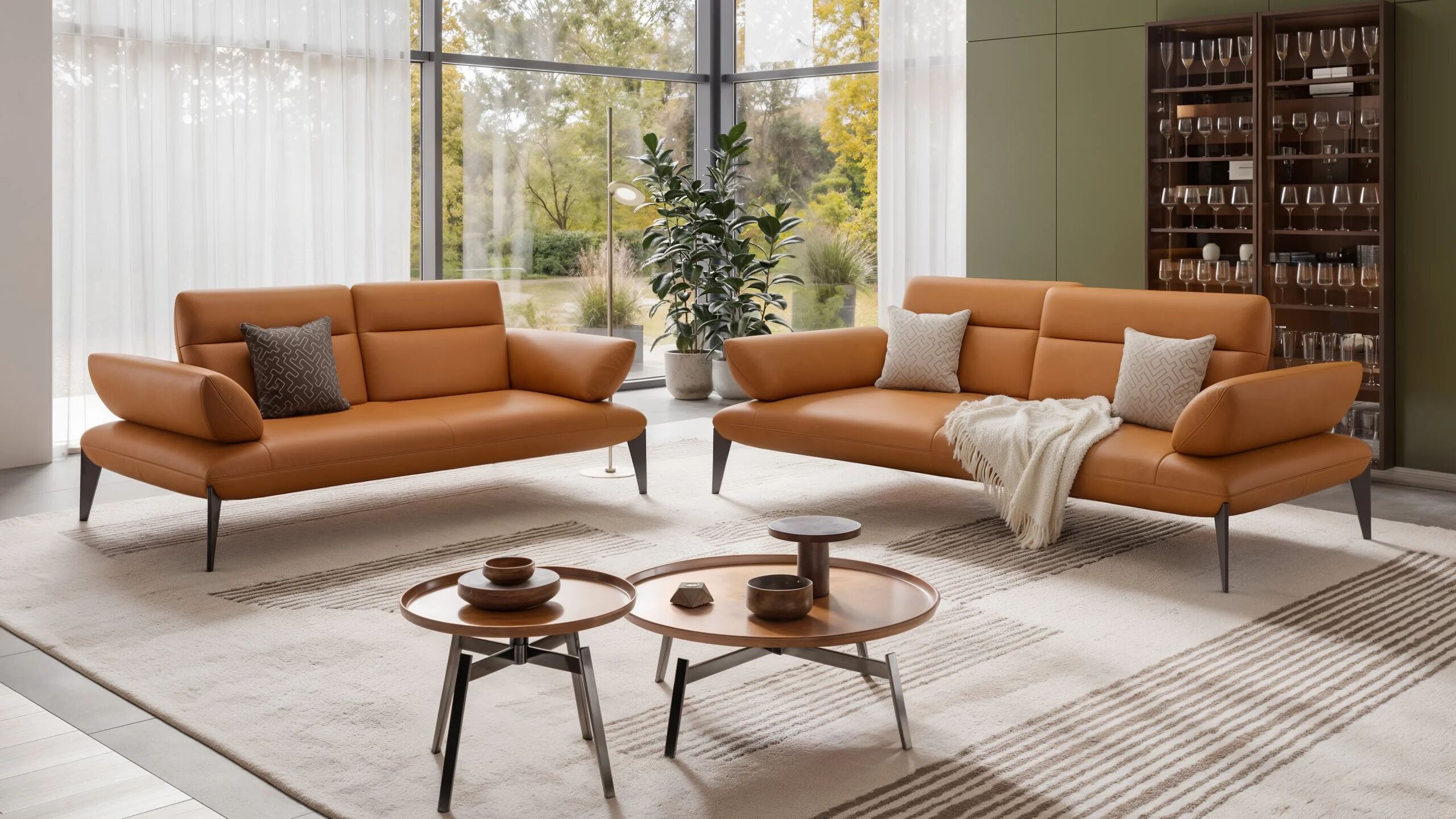 2-местный кожаный линейный диван Sofanella Лацио ARCH-00054055 - Вид №1