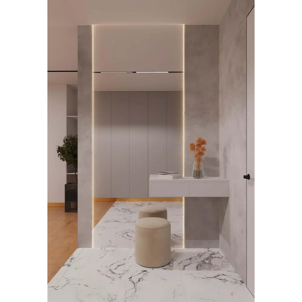 Глазурованный керамогранит Arcadia Ceramica Borghini Silver Carving 60x60 см 1.44 м² матовый цвет белый STLM-2206816 - Вид №5