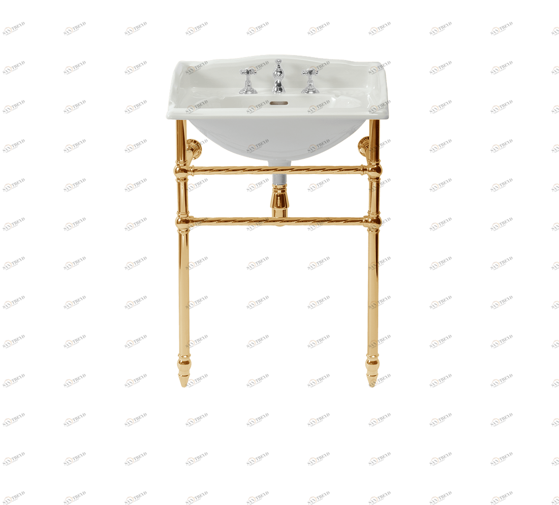 Gentry Home Таз большой белый Victorian Темное золото GH101396