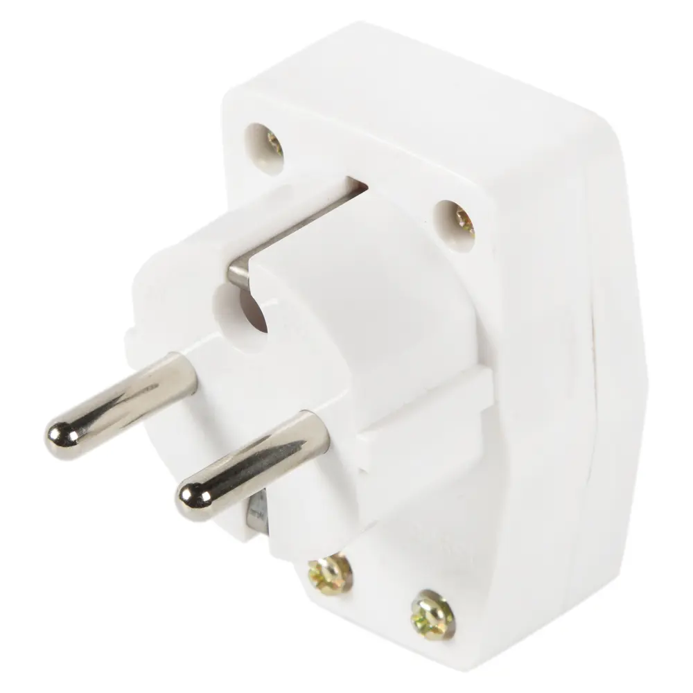 Вилка с заземлением и встроенным выключателем 220 В цвет белый Santreyd STLM-2045489