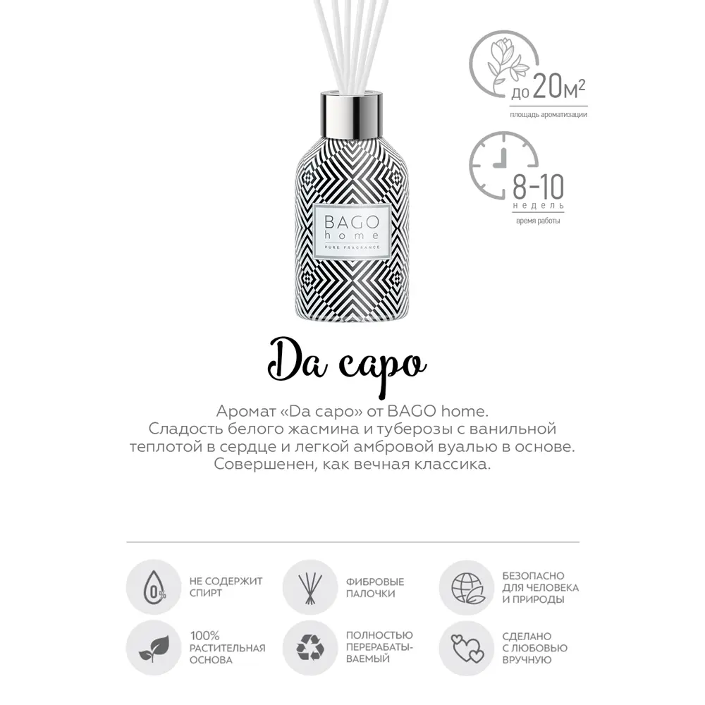 Ароматический диффузор Bago Home Da Capo 90 мл STLM-2052085 - Вид №2