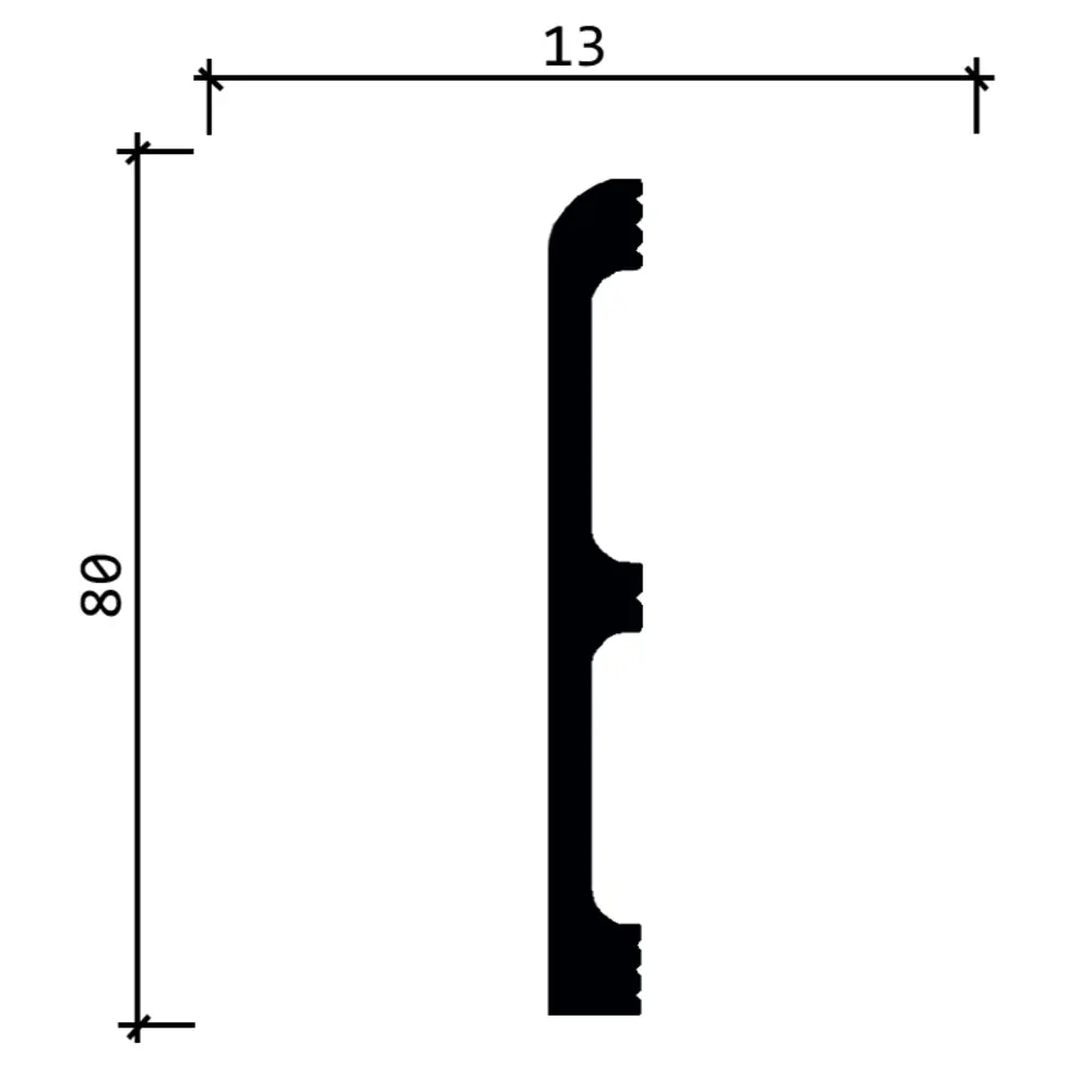 Молдинг настенный полистирол ударопрочный Decor-Dizayn 706-94 графит 80x13x2400 мм STLM-2090336 - Вид №3