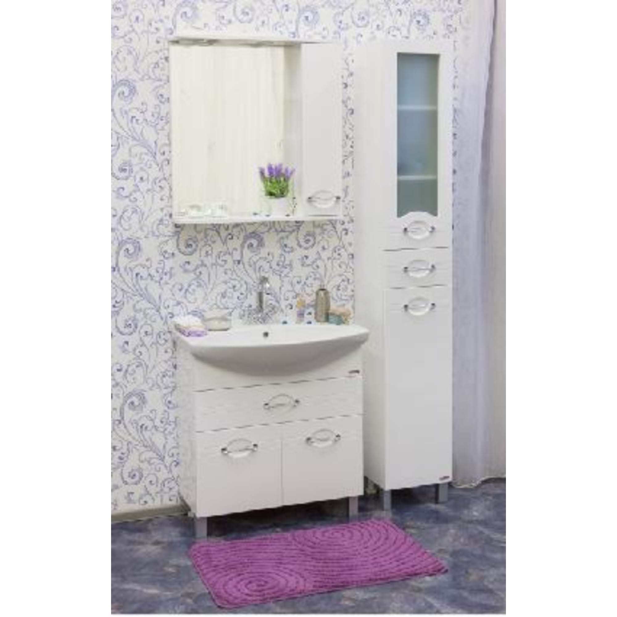 82569829 Тумба под раковину напольная «» 75 см цвет белый Палермо Santreyd - Вид №2