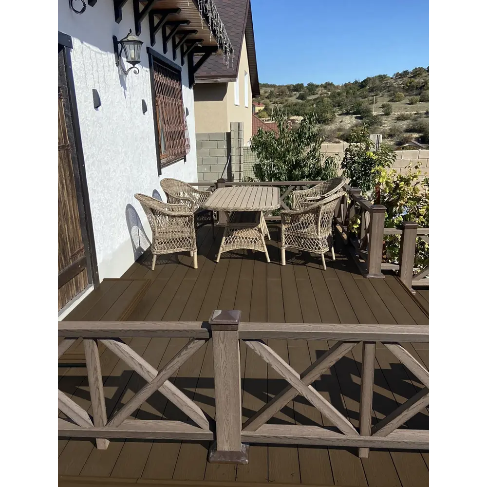 Террасная доска ДПК T-Decks цвет Венге 4000x150x20 мм двусторонний вельвет 0.45 м² STLM-2132737 - Вид №11