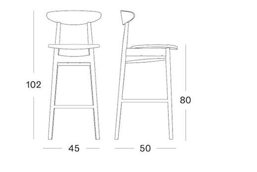 Высокий стул из бука с мягким сиденьем Vincent sheppard Teo ARCH-00037673 - Вид №2