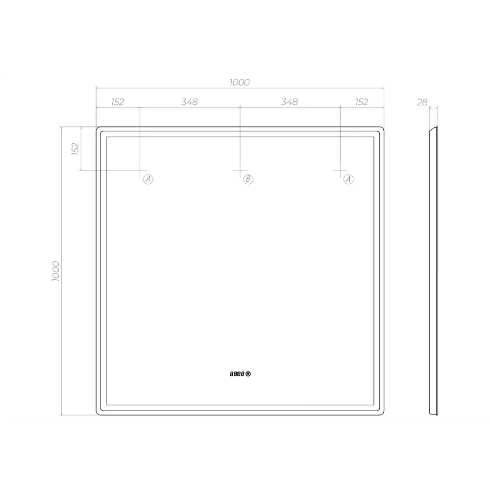 Зеркало для ванной Vigo Mirti Comfort с подсветкой 100x100 см STLM-2177994 - Вид №5
