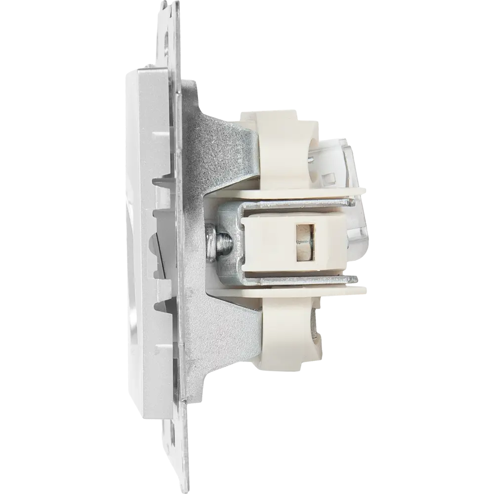 Телефонная розетка GUSI Electric двойная встраиваемая серебристая 83864428 Ugra STLM-0045210 - Вид №3