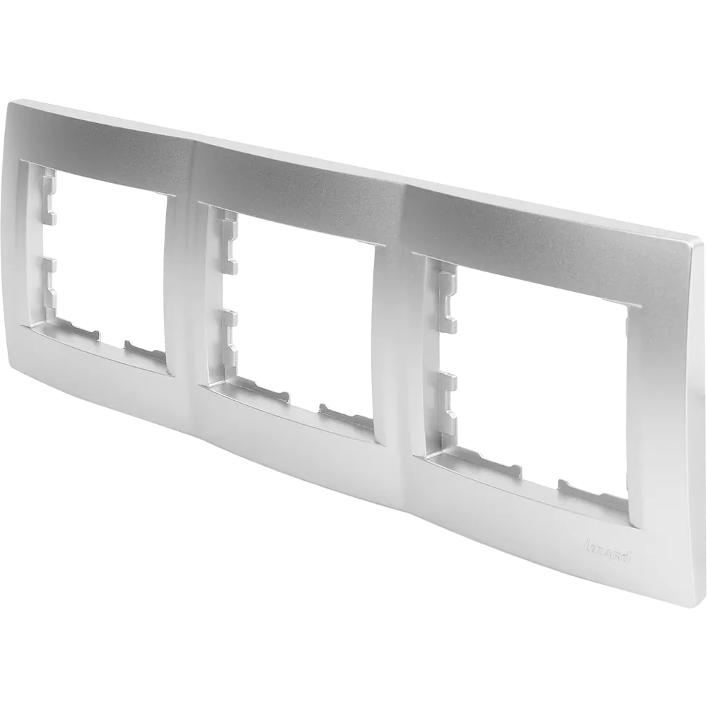 Рамка для розеток и выключателей Lezard Karina 3 поста горизонтальная цвет матовый серый STLM-2034200