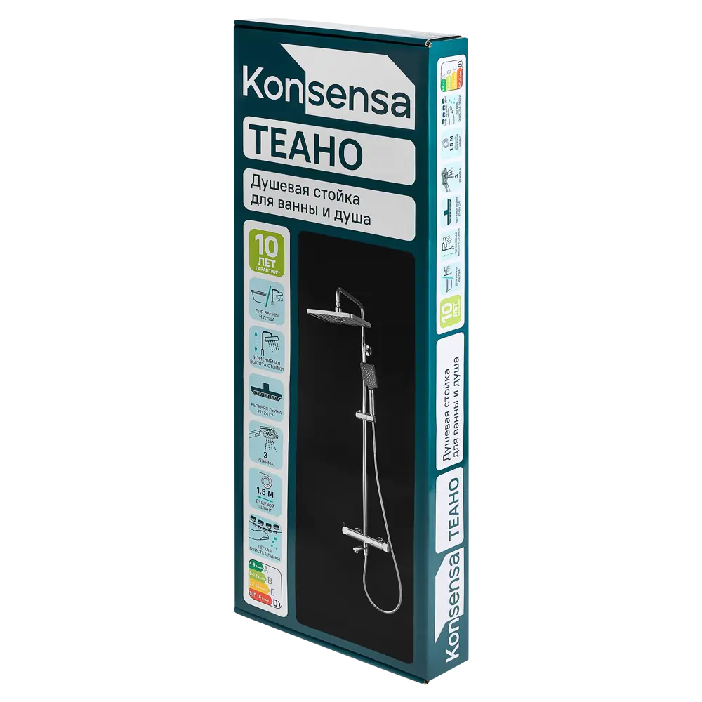 Душевая система KONSENSA Теано со смесителем 3 режима цвет хром STLM-2110233 - Вид №12