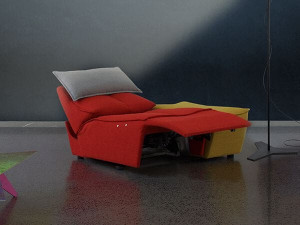 Кресло с откидной спинкой из ткани