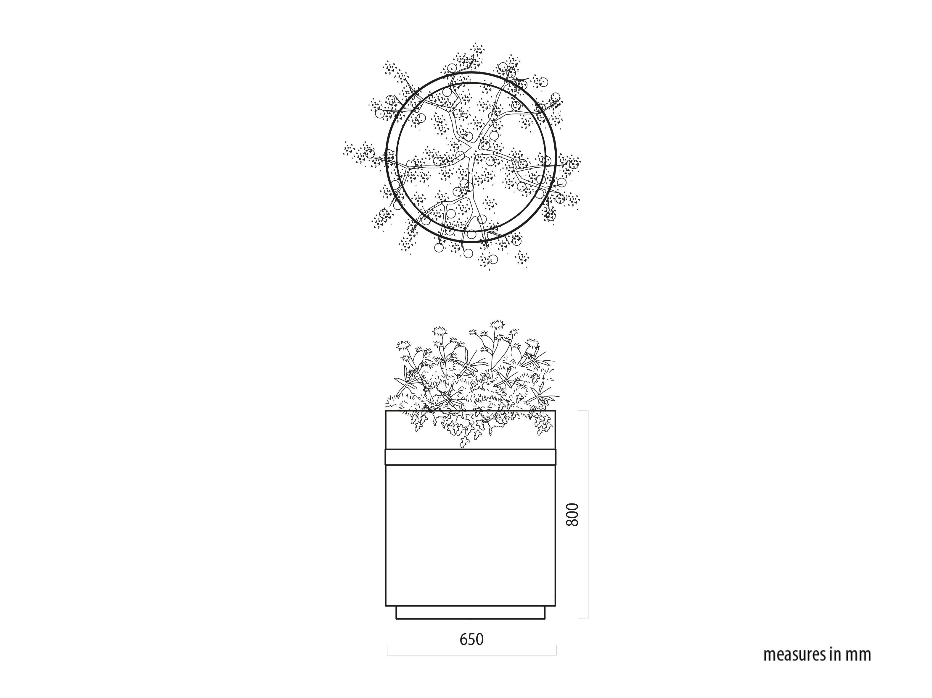 Круглый бетонный плантатор Lazzari GIUSY ARCH-00111187 - Вид №2