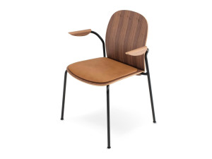 Штабелируемый стул из грецкого ореха с мягким сиденьем