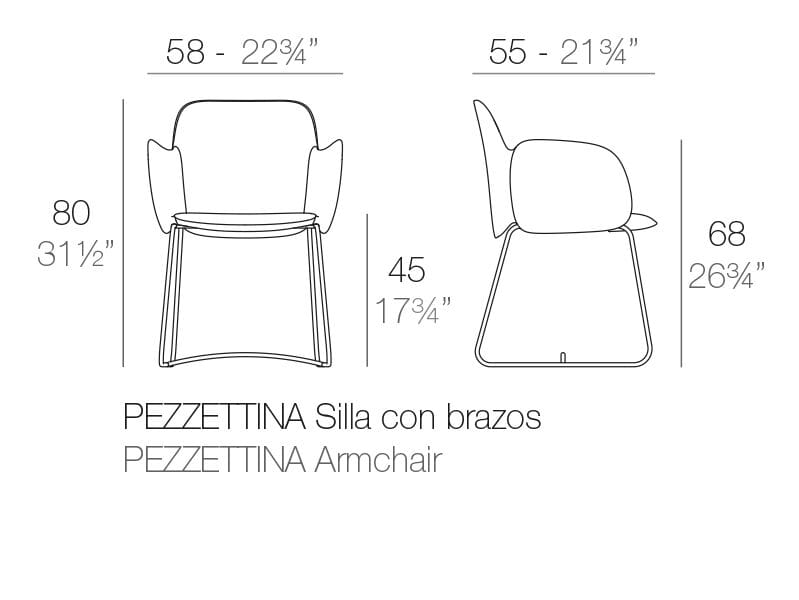 Поли сани сад стул с подлокотниками Vondom Pizzetta ARCH-00113637 - Вид №3