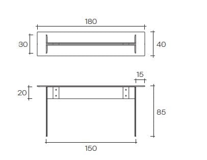 Стеклянная прямоугольная консоль FIAM ITALIA LLT ARCH-00035127 - Вид №2