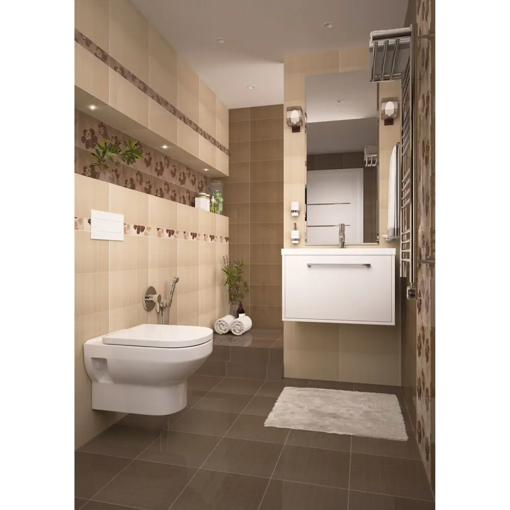 Плитка настенная «Элегия» 19.8х 39.8 см 1.58 м2 цвет тёмный LB CERAMICS STLM-2050423 - Вид №3