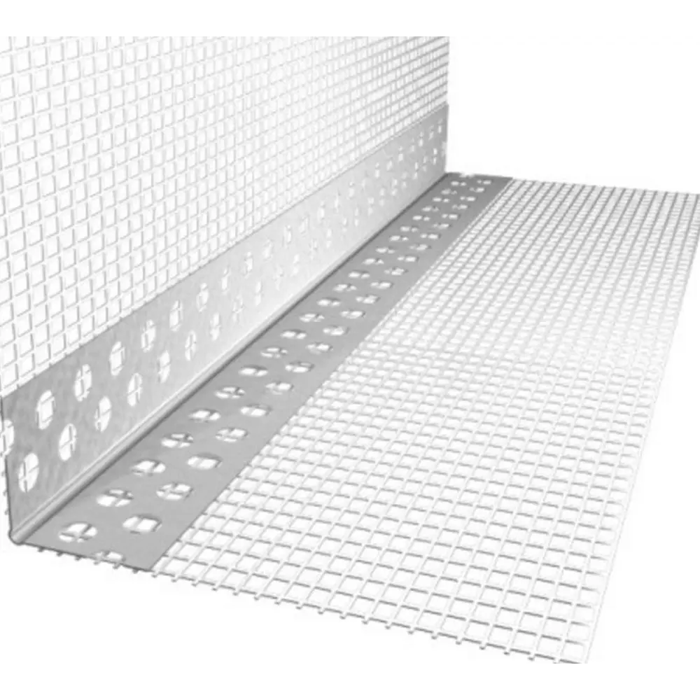 Профиль углозащитный (ПУ) ПВХ перфорированный с сеткой 23x23x3000 мм Santreyd STLM-2058399