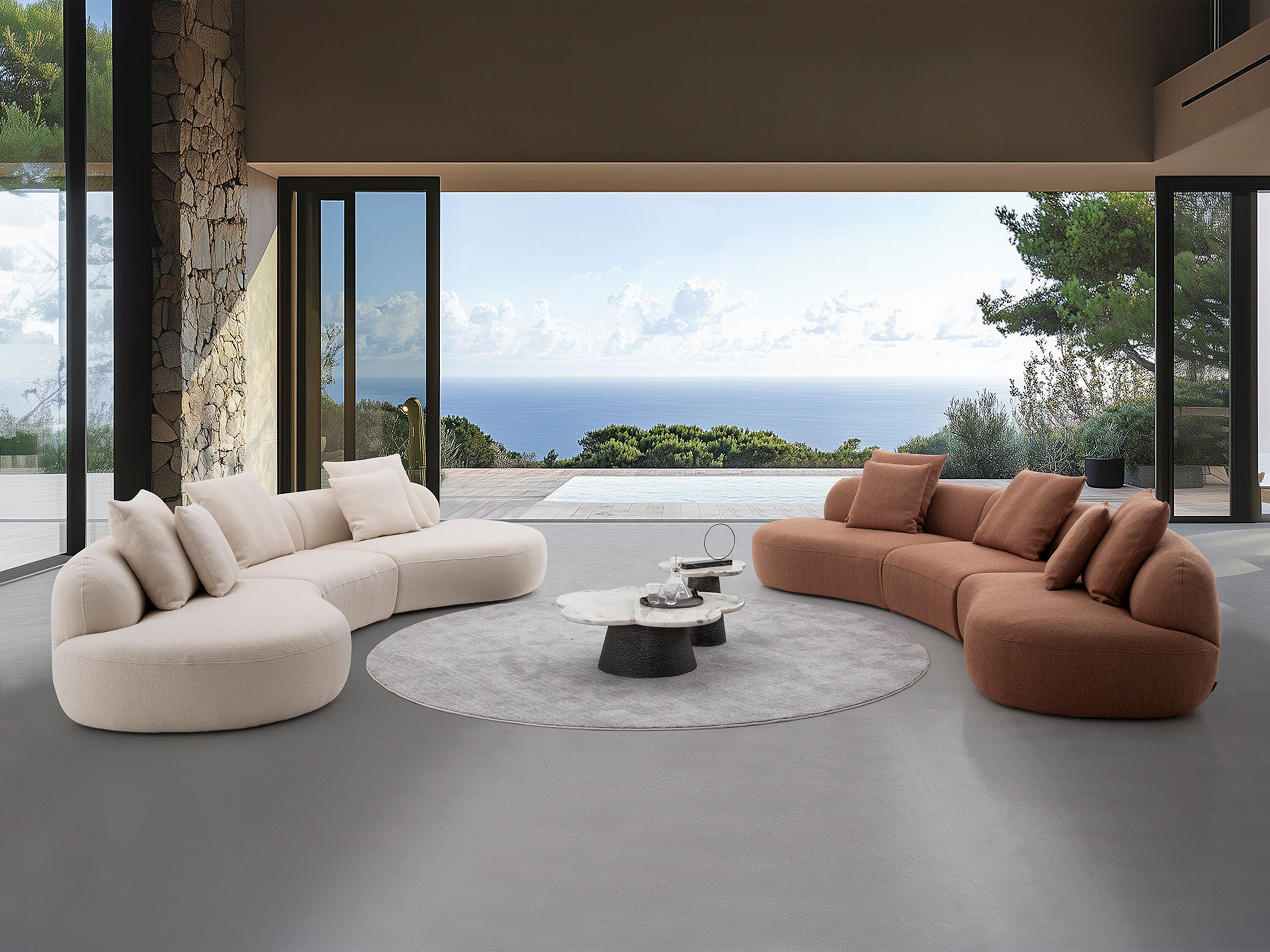 Модульный изогнутый диван из ткани CAMPO DE' FIORI CHILI ARCH-00079544 - Вид №17