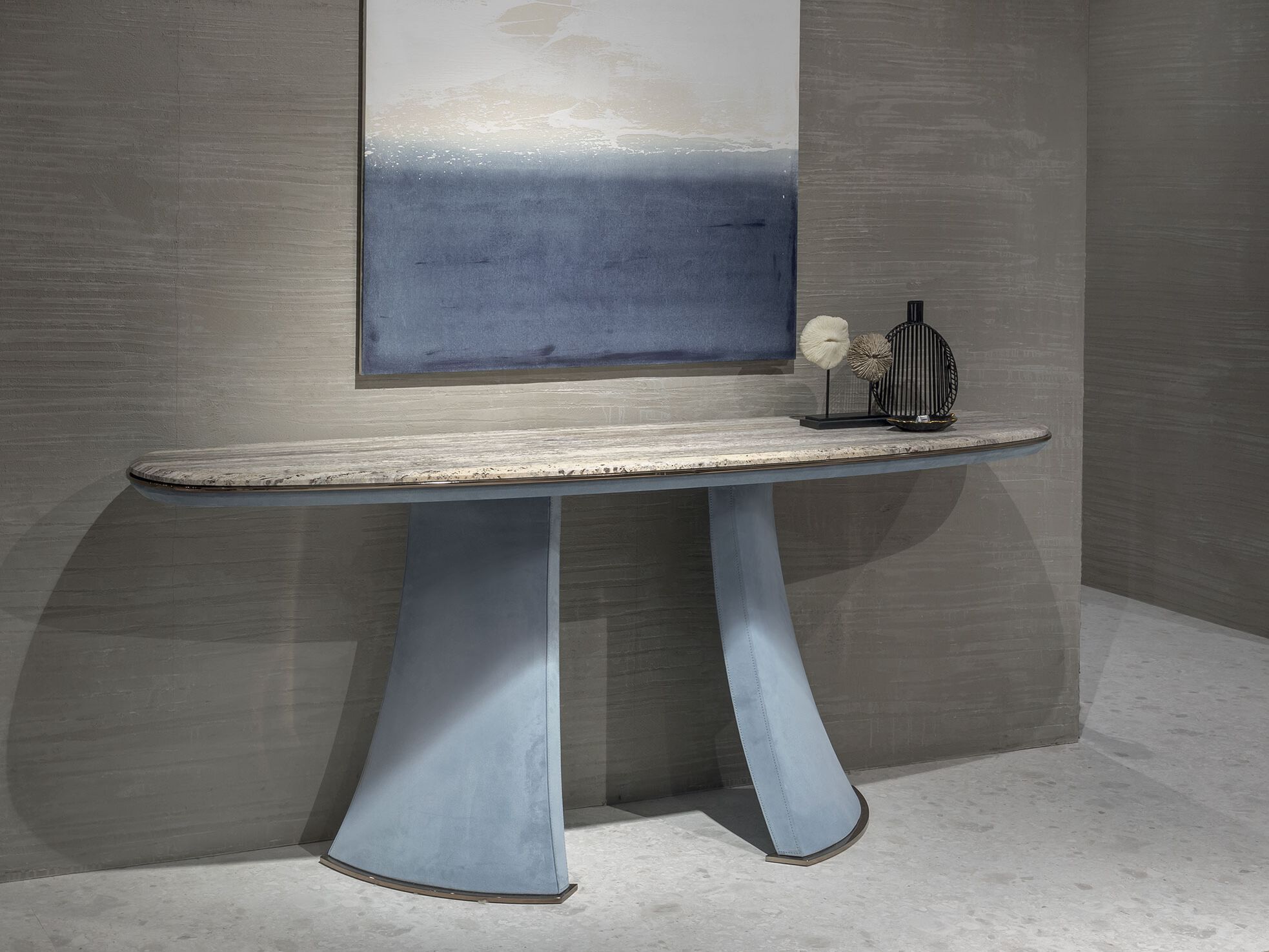 Овальная консоль из натурального камня Longhi Blooming ARCH-00034092