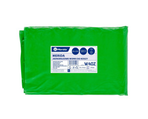 W40Z Одноразовые мешки для мусора, 70 x 110 см, вместимость 120 л, 50 шт. в упаковке, ЗЕЛЕНЫЕ, LDPE Merida