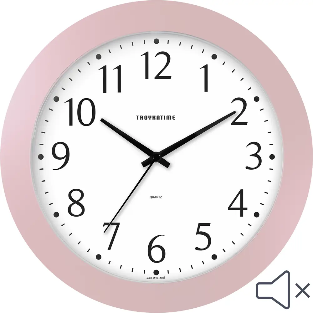Часы настенные Troykatime Эконом круглые пластик цвет розовый бесшумные ø30.5 см NEO-CLASSIC STLM-2181211