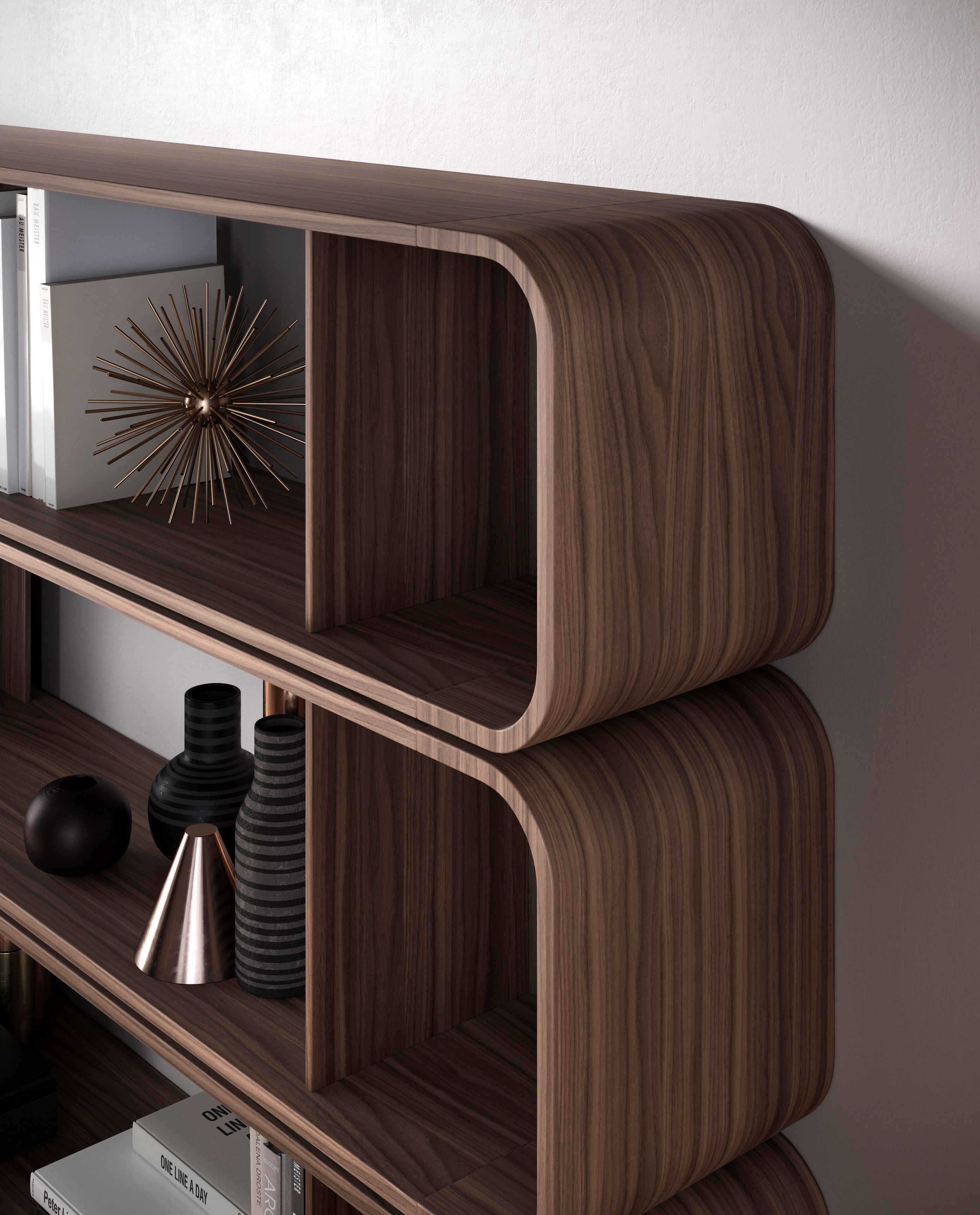 Деревянный двухсторонний книжный шкаф Barba design Round Up ARCH-00050623 - Вид №3