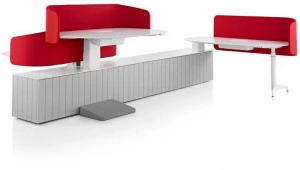 Herman Miller Модульный стол с регулируемой высотой и встроенной полкой Locale