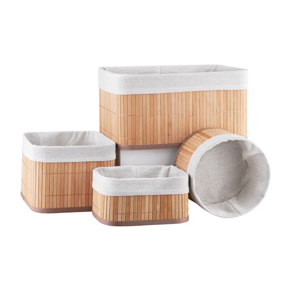 Набор корзин для хранения Verran 891-01 бамбук цвет бежевый 4 шт Морошка STLM-2112305