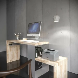 Письменный стол с подставкой для монитора и полками деревянный EcoComb-3 BRAGIN DESIGN ПИСЬМЕННЫЕ СТОЛЫ ECOCOMB 256604 Бежевый;белый
