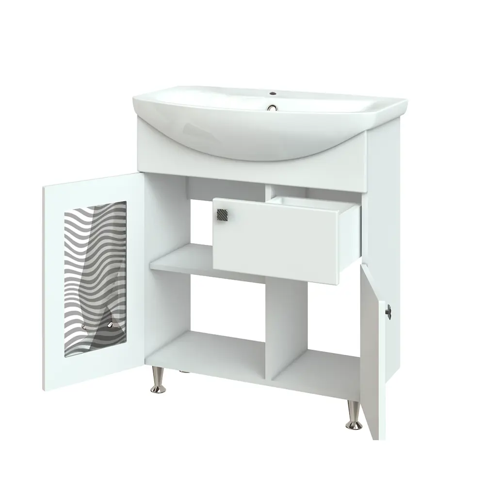 Тумба под раковину напольная «Мальта» 65 см цвет белый VIGO STLM-2178673 - Вид №3