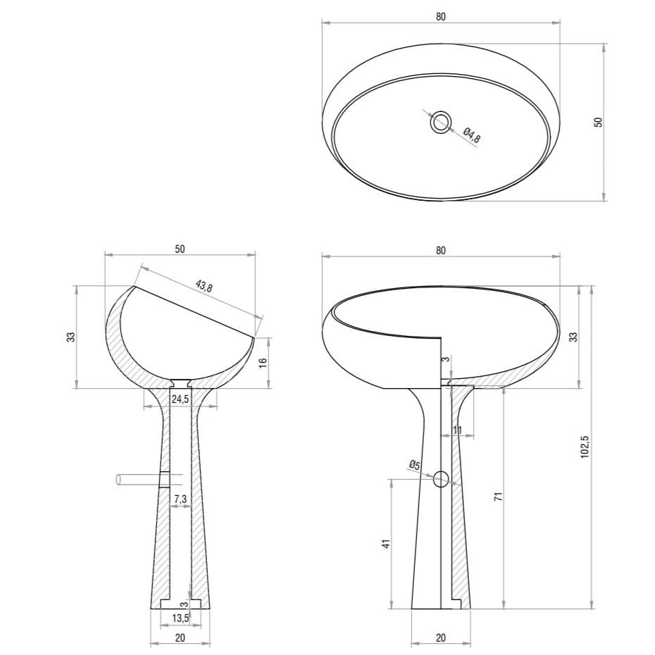 Отдельно стоящая мраморная раковина Kreoo GONG ARCH-00122709 - Вид №9